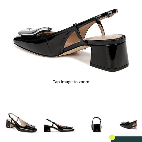 Sam Edelman Tracie Patent Buckle Detail Slingback Pumps size 9 Black in box - Picture 7 of 14